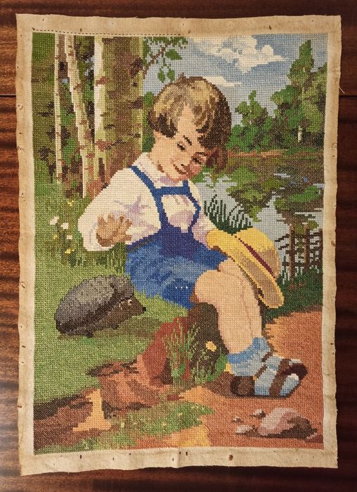 Картина, Вышивка крестом. Ручная работа. Большая картина.