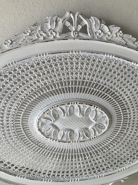 Cama individual, madeira e palhinha, estilo luis XVI