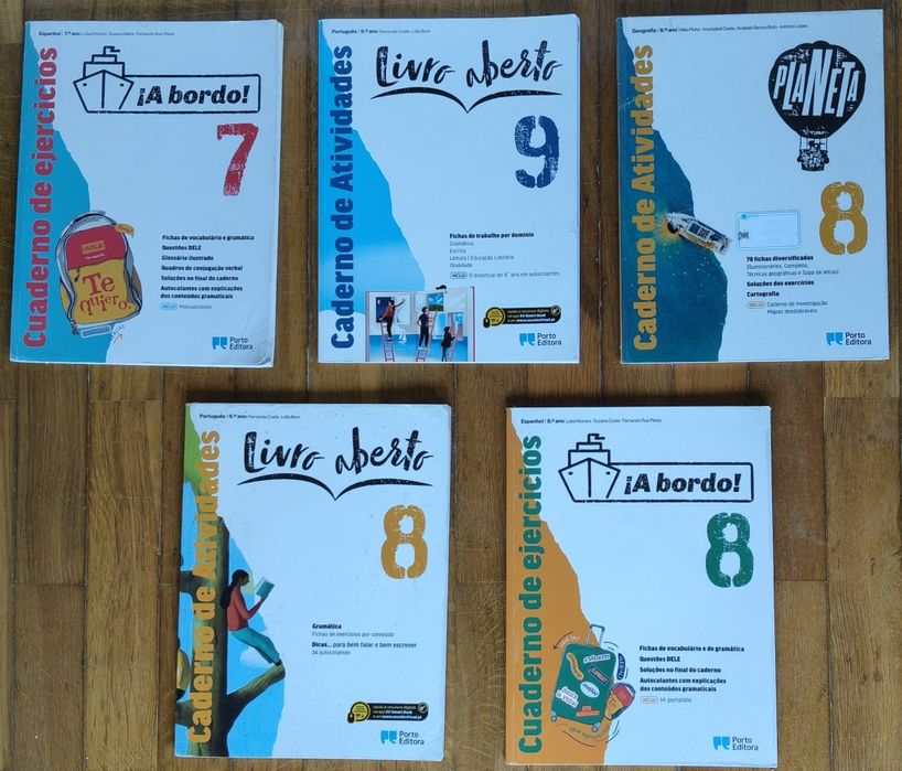 Cadernos de atividades - Livro Aberto, ¡A bordo!, Planeta - Porto Editora (7°, 8°, 9°)