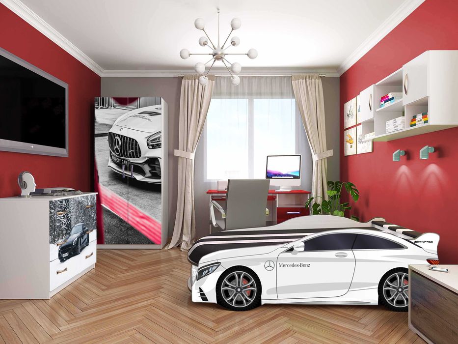 Комплект меблів в дитячу можна все окремо ліжко машина шафа комод стіл