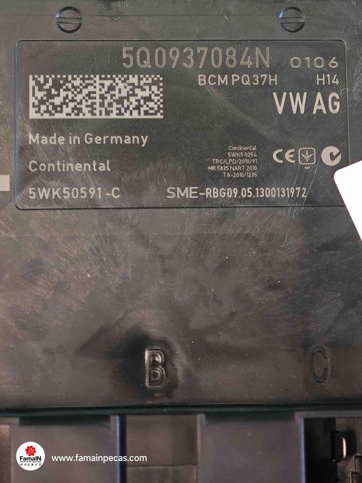Centralina da BCM VW GOLF VII 1.6 TDI (77 kW / 105 cv) [08.2012 - 03.2017]