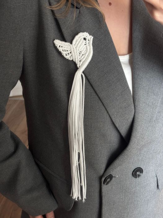 Брошка макраме, прикраса, аксесуар