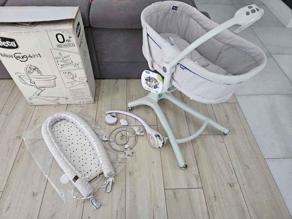 Chicco Baby Hug 4w1 + DODATKI  kołyska karuzela kokon gniazdko Sleepee