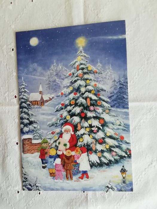 Postal de Natal, pintado com a boca