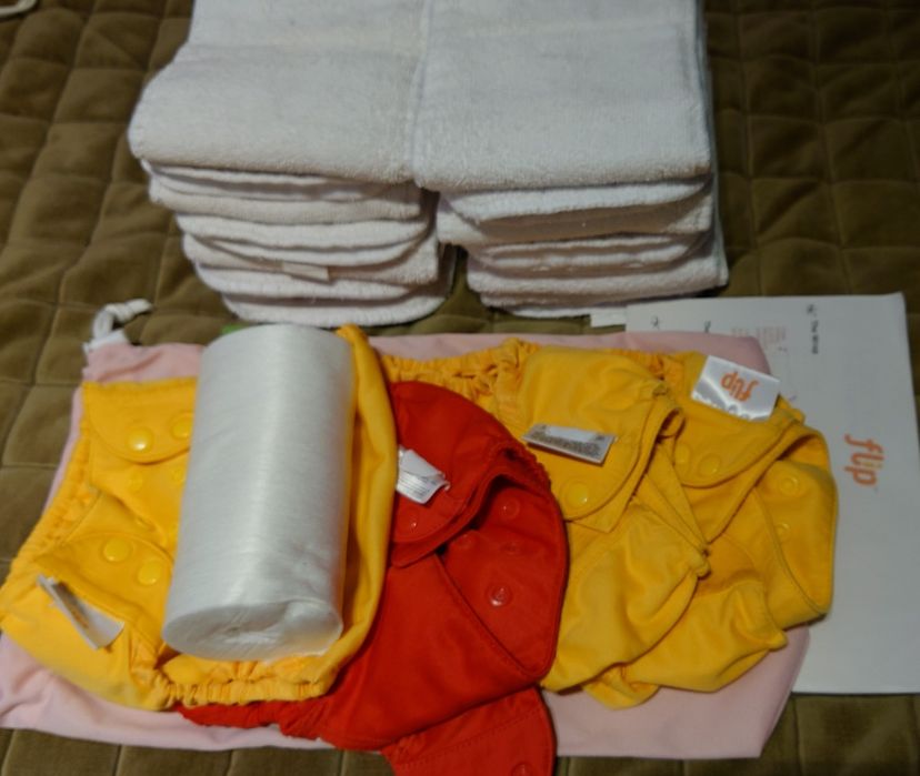 Pieluszki wielorazowe otulacze wkłady Flip zestaw + wodoodporna torba