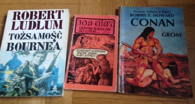 Komplet trzech książek przygodowych - Conan, Bourne oraz Joe Alex