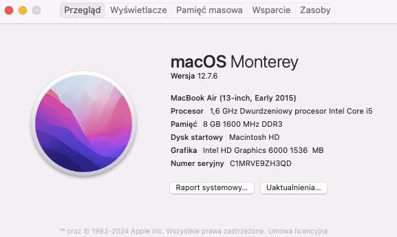 MacBook Air 13” (Early 2015) | i5 | 8GB RAM | 128GB SSD | Okazja!