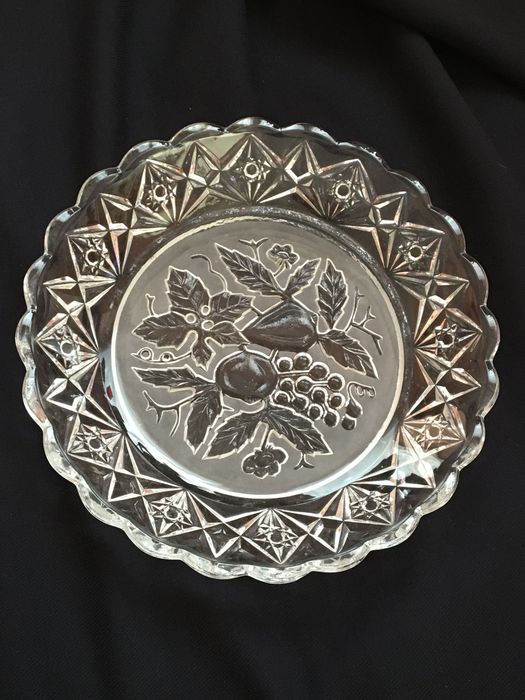 Patera na owoce, szkło , vintage, śr 30 cm