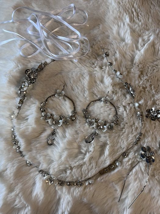 Zestaw biżuterii motyw roślinny, boho sesja