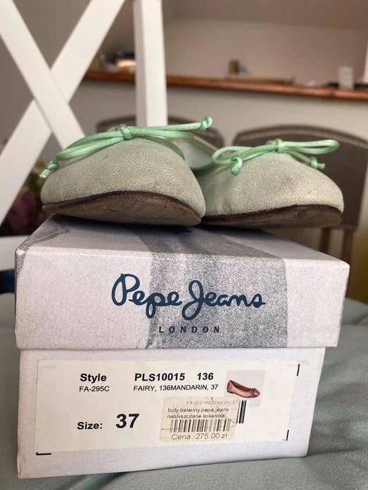 Pepe Jeans balerinki baleriny baletki mokasyny skóra 100%  zamsz
