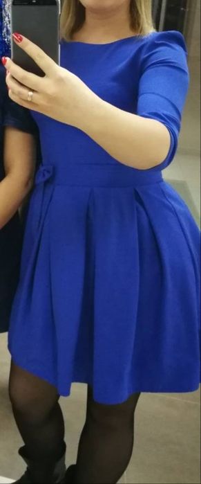 Плаття синє з підкладкою та фатіном