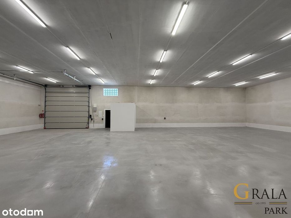 Hala/Magazyn 343 m² do wynajęcia - poziom "0", posadzka niepylna.