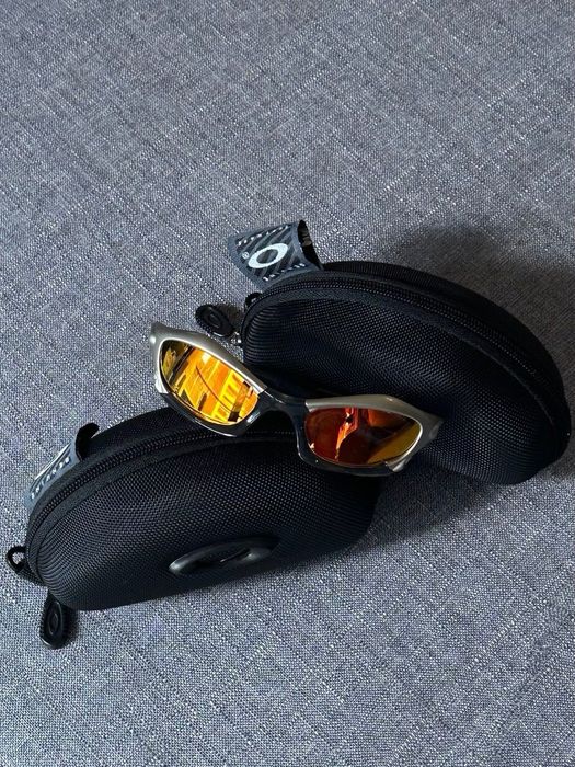 Oakley Splice Orange Metal Sunglasses y2k avant garde japan style retro
