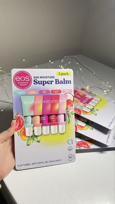 Набір бальзамів для губ eos Super Balm 24H Moisture (5 шт)