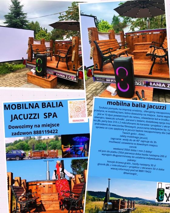 Mobilna balia sauna jacuzzi wynajmij mnie