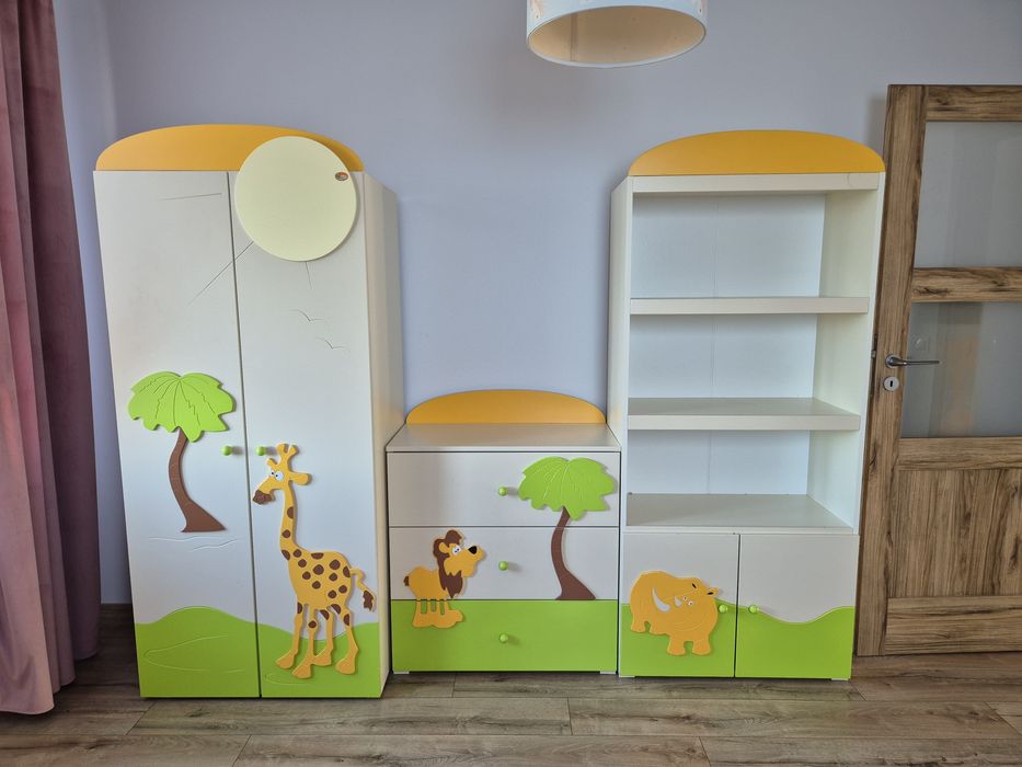 Zestaw mebli dziecięcych Baggi Safari meble łóżeczko dywan dla dzieci