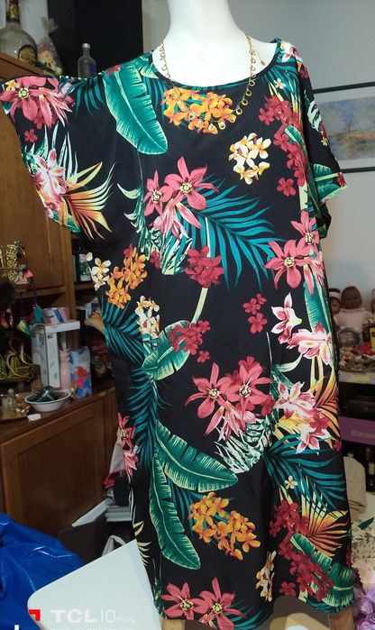 Vestido XL com padrão de flores