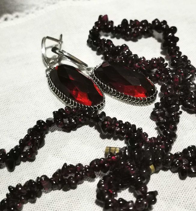 Серьги, серебро, колье, браслет, кулоны