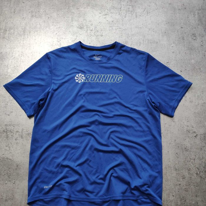 MĘSKA Koszulka Sportowa PREMIUM Granat Running Nike Dri-Fit Active