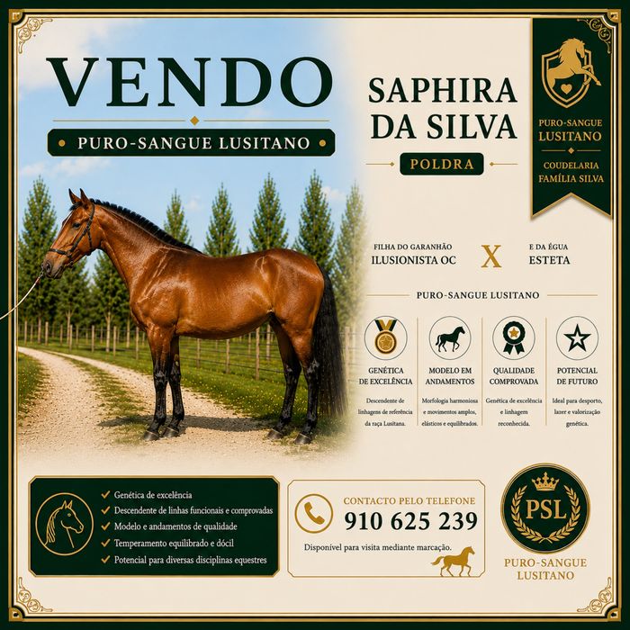 Vendo egua puro sangue lusitano