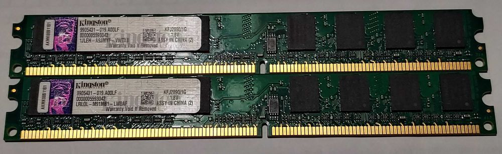 Kingston Low Profile DDR2 800MHz PC2 6400U 1R8 CL5 KFJ2890 2x1G 2x1Гб