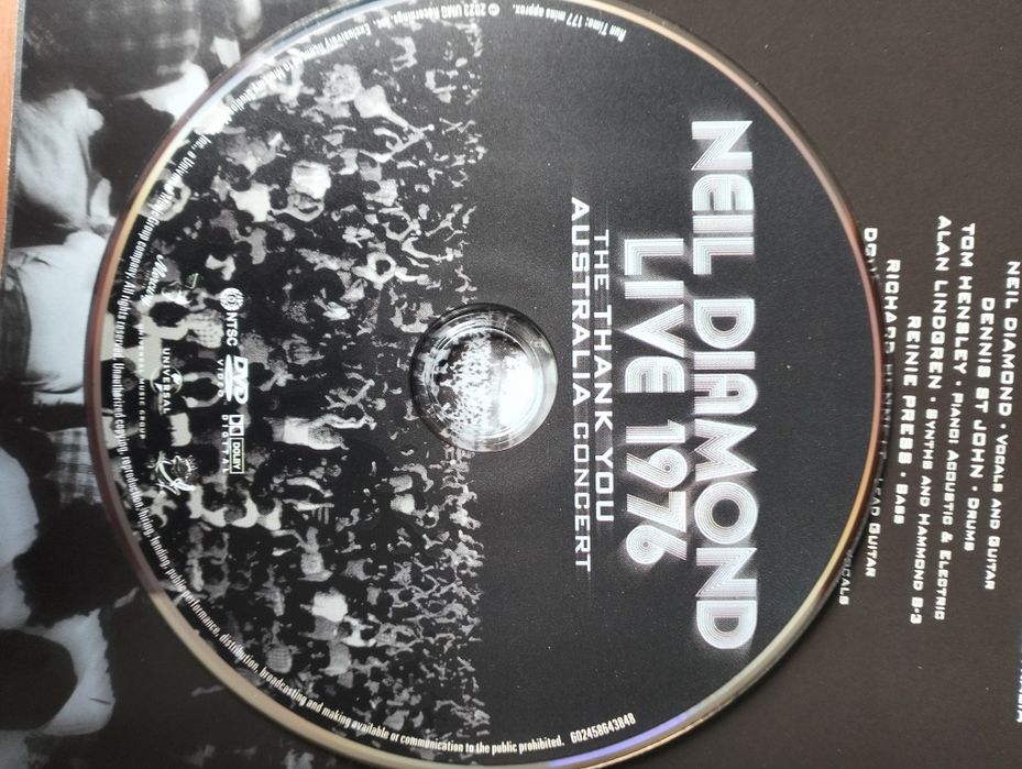 DVD Neil Diamond Live 1976 Austrália