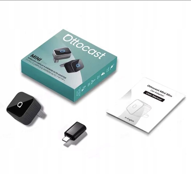 Bezprzewodowy Adapter Ottocast Mini Cube CarPlay / Android Auto Czarny