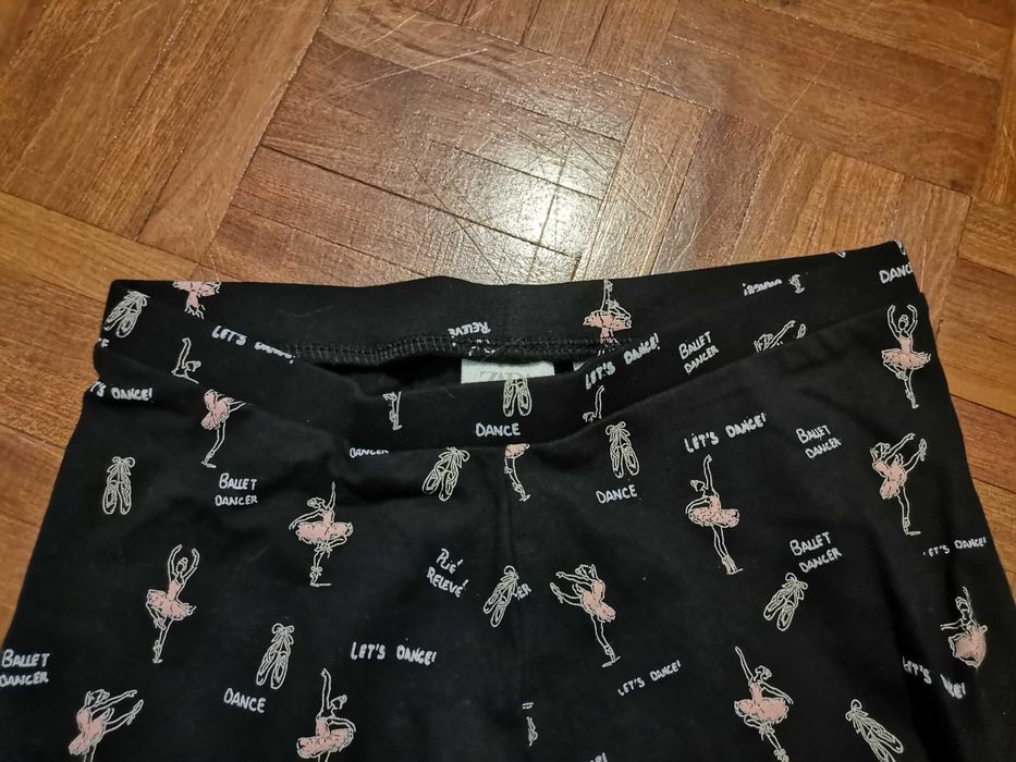 Leggins menina preta c/ padrão - Novo   11/12 anos ou 152cms
