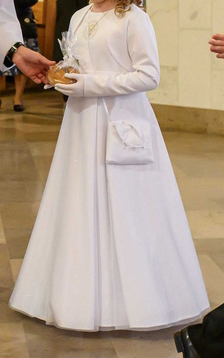 Sukienka komunijna na kole + bolerko