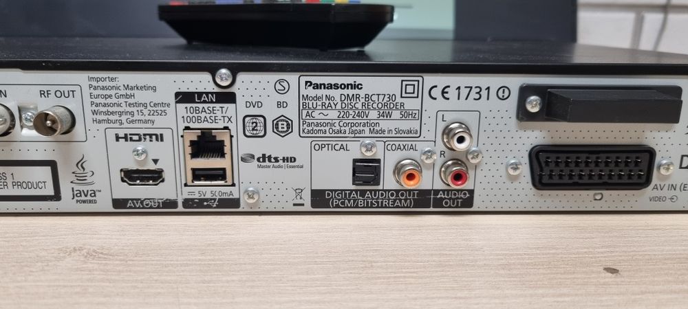 Nagrywarka Blu ray Panasonic DMR-BCT730, dvb-c,HDD 500G