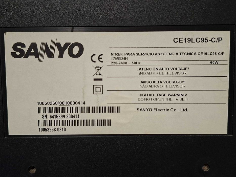 Televisão LCD Sanyo 19 polgadas C/Comando Original