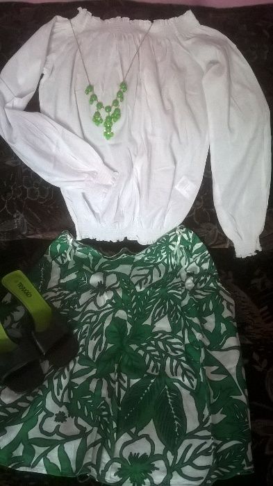 spódnica w zielone wzory r. 36