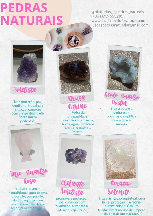 Bijuterias, Pedras e Cristais Naturais