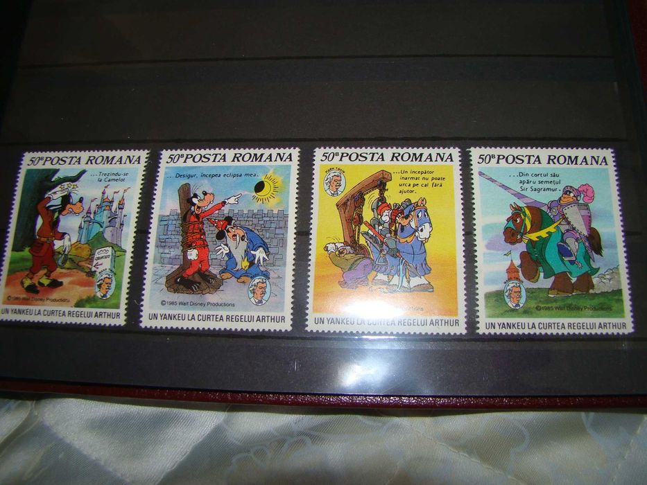 Znaczki Disneya - 1985 - Rumunia Disney Goofy Posta Romana mark twain
