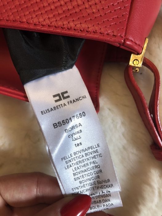 elisabetta franchi torebka łańcuch czerwona oryginał nowa 19x17cm