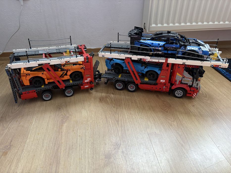 Duża laweta lego technic + 3 samochody lego technic