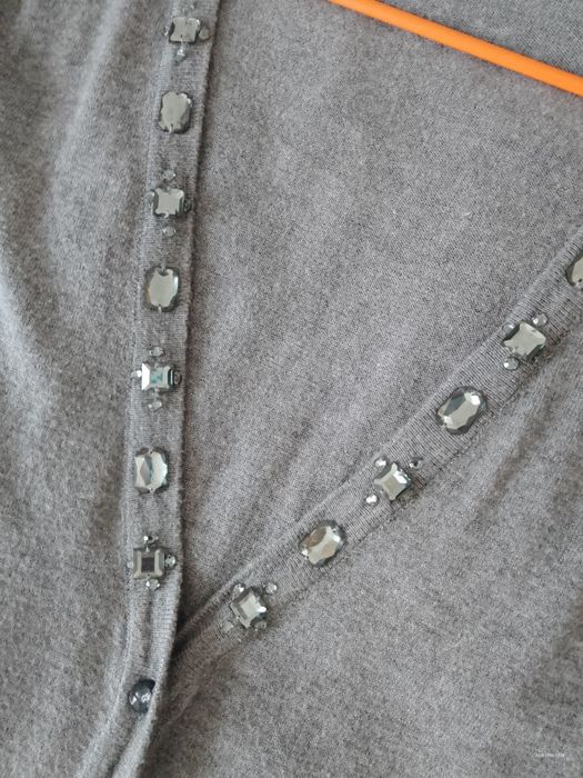 Długi kardigan sweter damski wełna i kaszmir