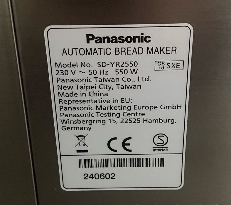 Wypiekacz Do Chleba Panasonic SD-YR2550