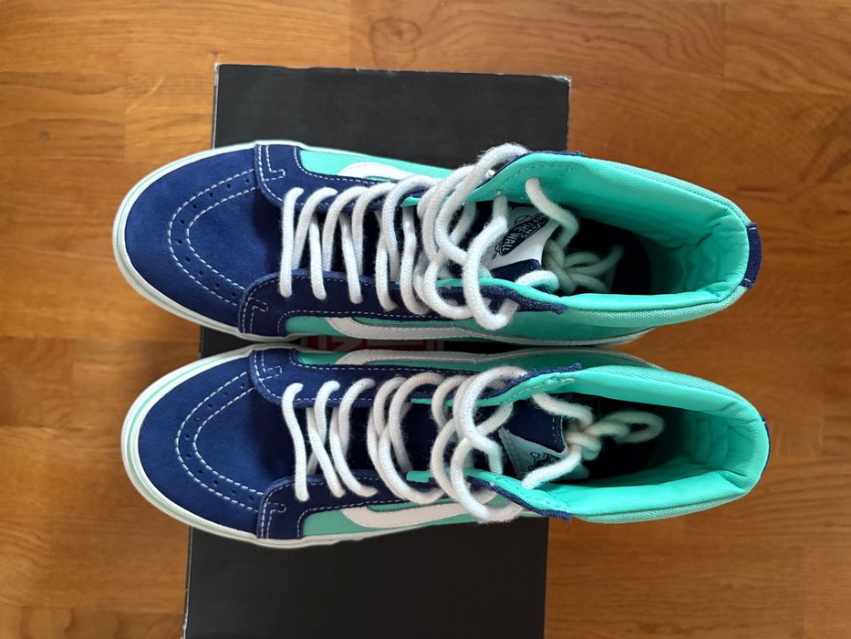 Nowe buty VANS granatowo-miętowe za kostkę