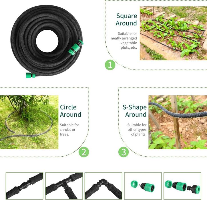 Nowy wąż kropelkowy / 50m / nawadnianie ogrodowe / szlauch !A3380!