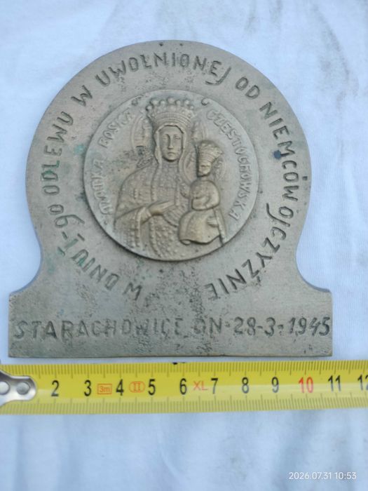 Unikat 1945! Plakieta I Odlew Starachowice Matka Boska COP rzadkość