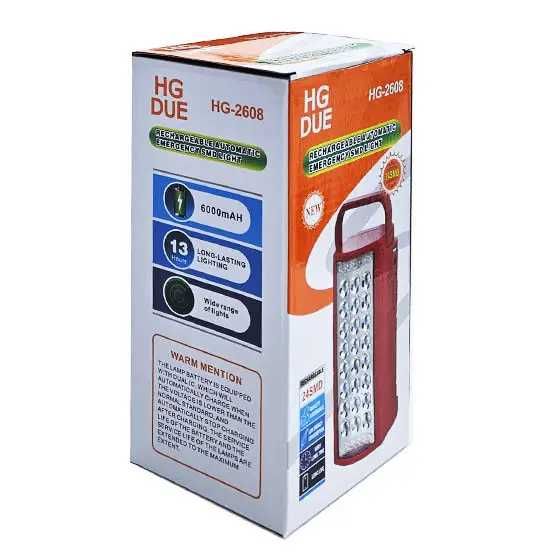 Ліхтар акумуляторний світить 13 годин LED HG2608 павербанк 6000mAh USB