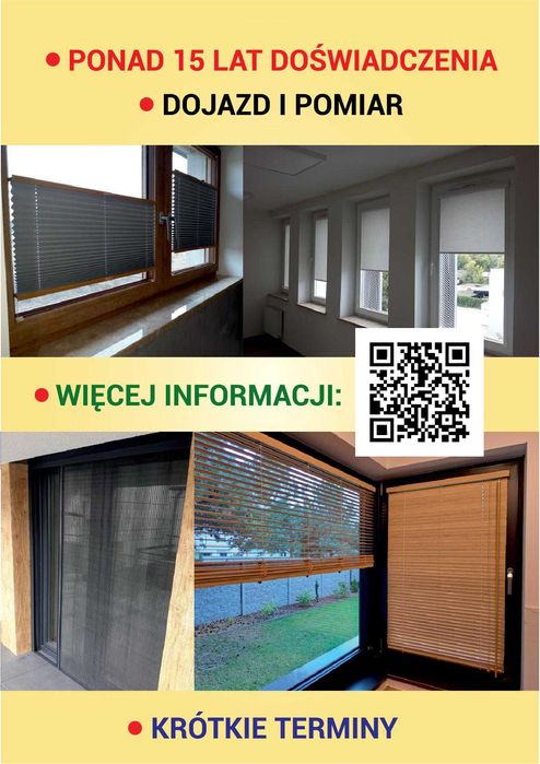 Rolety materiałowe, dzień i noc, plisy, żaluzje, moskitiery na owady