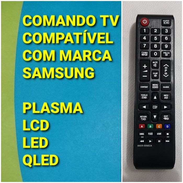 Comandos SAMSUNG . Não necessita configuração. Só colocar pilhas