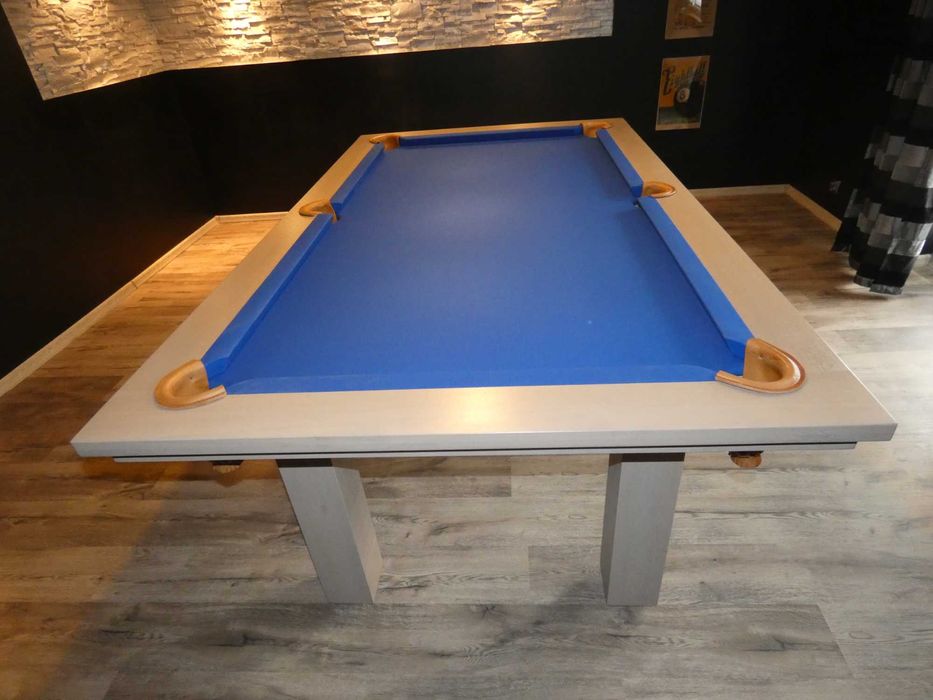 Stół Bilardowy HERMES 6 FT, noga prosta ( kosze skórzane, łuzy gumowe)