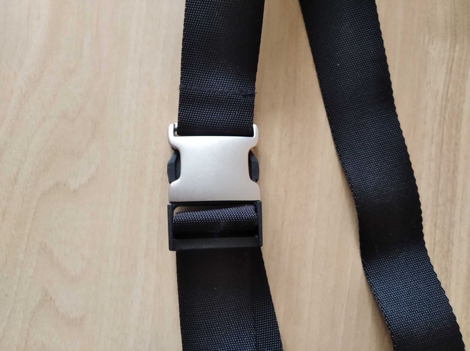 Пояс чорний текстильний з пряжкою, 110 см