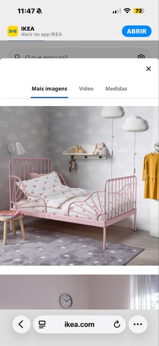 cama regular infantil rosa