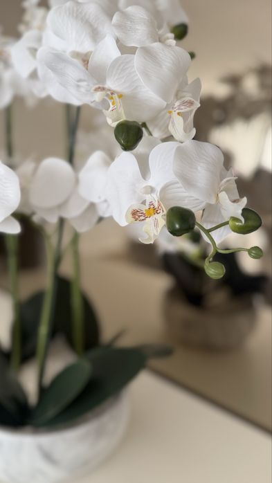 Orquidea  em vaso marmire 63cm