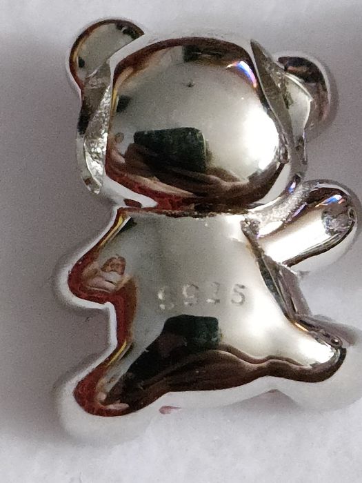 2x nowy charms miś i serce z opalem - srebro 925