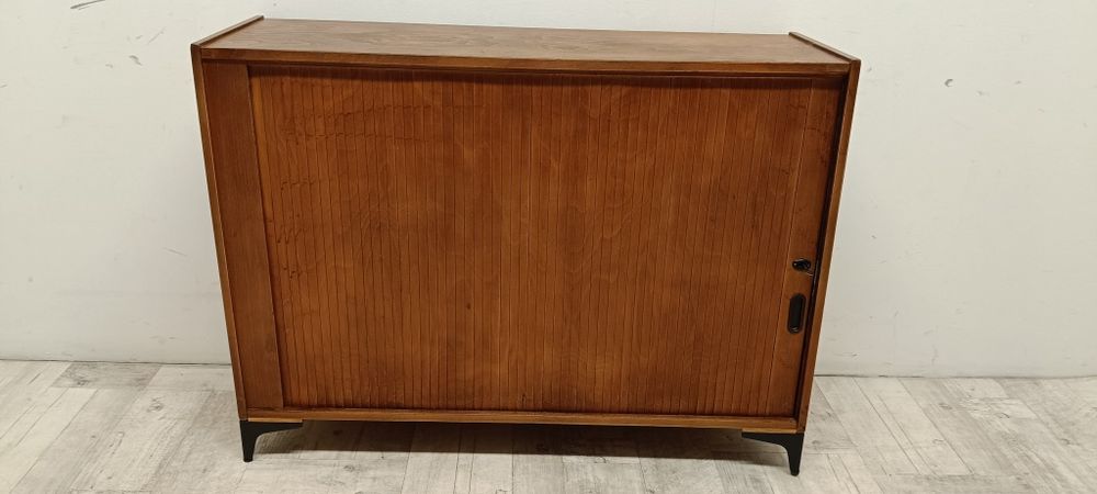 komoda sideboard PRL vintage design pod telewizor z roletą